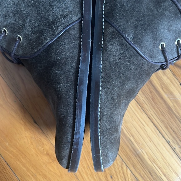 Stuart Weitzman Suede Lace Up Ankle Boots Hidden Wedge Size 7.5 - Picture 5 of 14